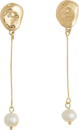 Petit Moments Kylie Imitation Pearl Linnear Drop Earrings in Gold at Nordstrom