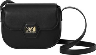 Cavalli Ovalen Crossbody Tas - Dames - Schoudertassen - Zwart - ONE Size - Leer - Tassen