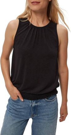 Michael Stars Akira Tank With Smocked Bottom Top In Black