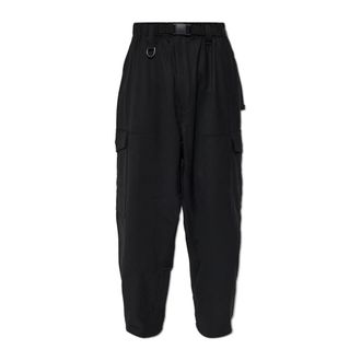 Yohji Yamamoto Broeken, Heren, Zwart, 2Xl, Wol, Wool Utility Pants