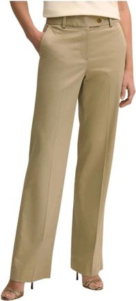 Brooks Brothers Advantage Wide Leg Chino - Dames - Wijde Broeken - Beige - M - Katoen - Broeken