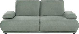 Beliani 3 Seater Sofa Light Green Fabric Upholstery Water-Repellent Adjustable Backrest & Armrest Wooden Legs Living Room Modern NACKA