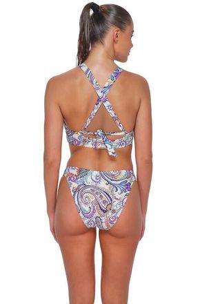 Sunsets Dora Double Tab Bikini Swim Bottoms in Tide Pool Twist at Nordstrom, Size X-Small