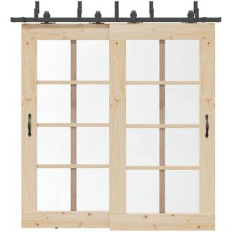 vidaXL Vidaxl - Kit De Herrajes Para Puertas Correderas Acero Negro 213,5 Cm
