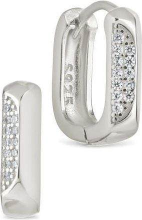 Sterling Forever Aubriella Cubic Zirconia Hoop Earrings in Silver at Nordstrom Rack