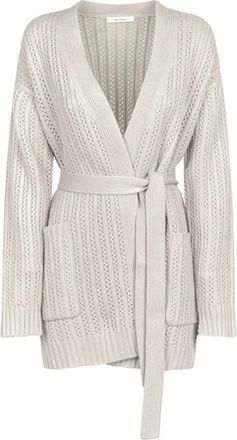 Max Mara Vanilla Cardigan met Robe Silhouet - Dames - Vesten - Beige - L - Wol - Truien & Vesten