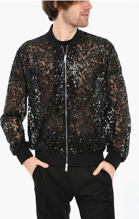 Dsquared2 All-Over Sequined Sheer Bomber size 46