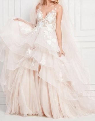 Watters Montgomery Tiered Skirt Bridal Dress In Moscato