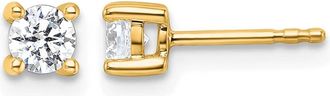 Diamond2Deal 14k Yellow Gold 1/2 ct Round Lab Grown Diamond Stud Earrings VS Clarity, D-E Color