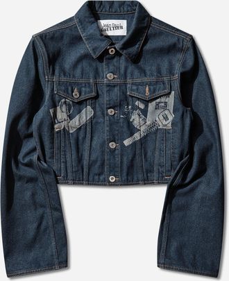 Jean Paul Gaultier Women s Trompe L oeil Denim Jacket Indigo