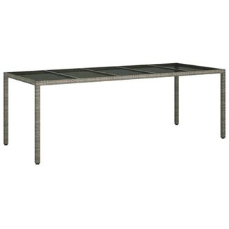 Berkfield Home Garden Dining Table Grey 250x100x75 cm Poly Rattan | Size: 250 x 100 x 75 cm