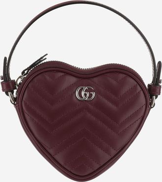 Gucci Womens Mini Gg Marmont Bag Bordeau Calf Skin Shoulder
