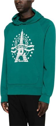 Kenzo Graphic Zip Hoodie - male - Kenzo - Hoodies - Green - XL - Sweatshirts & Hoodies