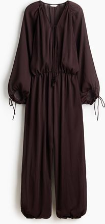 H&M Oversized Overall mit Balloon Leg - Brown