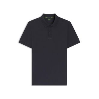 BOSS Centred-logo slim-fit polo shirt in cotton piqu&eacute;