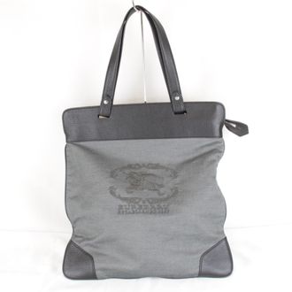 Burberry Dark Gray Gray Canvas Tote Bag (Pre-Owned)