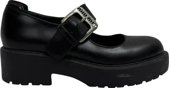 Miu Miu Pre-owned Womens Miu Miu Mary Jane Shoes With Buckle In Black Leather - Size 36.5 EU/IT