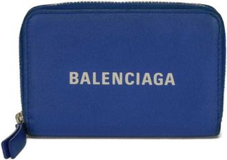 Balenciaga Blue Leather Coin Purse/Coin Case (Pre-Owned)
