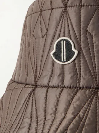 Rick Owens + Moncler Logo-Appliqu&eacute;d Padded Quilted Shell Bucket Hat