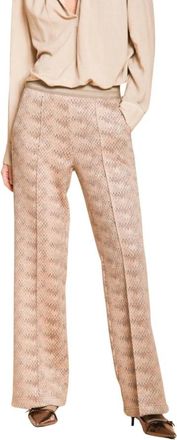 Mason's Jersey Lurex Chino Broek voor Vrouwen - Dames - Straight fit broeken - Beige - M - Polyester - Broeken