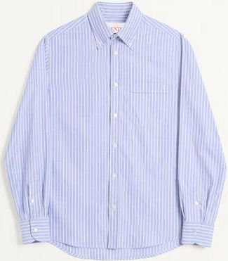 Valentino Camicia In Cotone Con Ricamo Vlogo Uomo BIANCO/AZZURRO 37