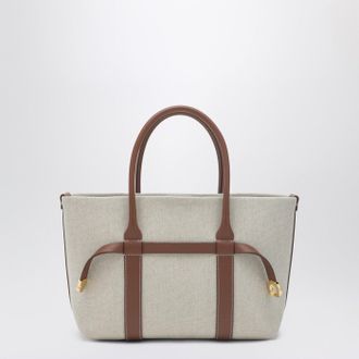 Loro Piana Ghiera Shopper Small Bag In Cotton And Linen