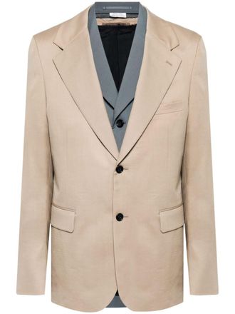 Comme Des Garçons single-breasted layered blazer - Neutrals