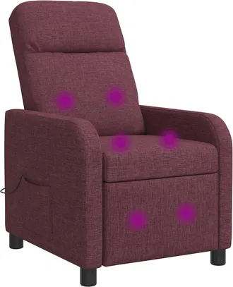 vidaXL Silla De Masajes Reclinable Morado Tela Vidaxl