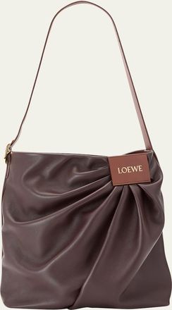 Loewe Pleated Shoulder Bag in Leather