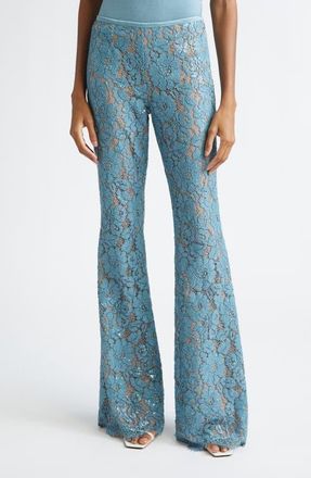 Michael Kors Sequin Embroidered Lace Bootleg Pants in Seaglass at Nordstrom, Size 10