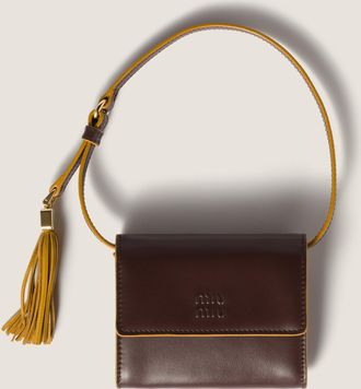Miu Miu Leather wallet with shoulder strap