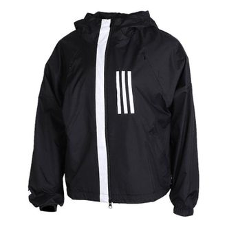 adidas (WMNS) adidas Hooded Running Sports Jacket Black FH6664