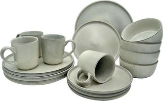 Excellent Excellent Houseware Manhattan Conjunto De Vajilla Marr&oacute;n Para 4 Personas