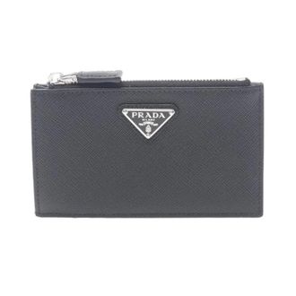 Prada Pre-owned Wallets, female, Black, Size: ONE SIZE Pre-owned Saffiano Triang Card Case