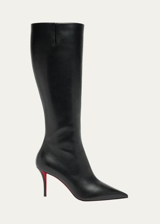 Christian Louboutin 80mm Miss Z Leather Knee-High Boots