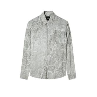 Patrizia Pepe Overhemden, Heren, Grijs, XL, Camicia Marble