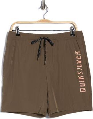 Quiksilver Tour Logo Volley Swim Trunks in Canteen at Nordstrom Rack, Size X-Large