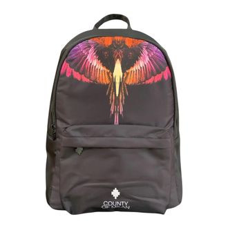 Marcelo Burlon Zaino stampa orange wings - - Bags - unisex - Nero - ONE SIZE