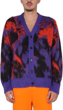 Msgm V-Neck Cardigan With Ribbed Detailing