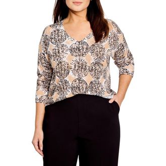 Nic+Zoe Sand Dollar Supersoft Sweater in Neutral Multi at Nordstrom Rack, Size 2X