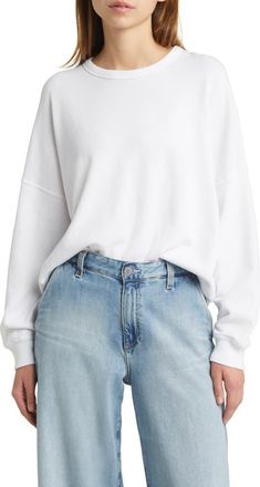 The Great. The Teammate Cotton Sweatshirt in True White at Nordstrom, Size 1