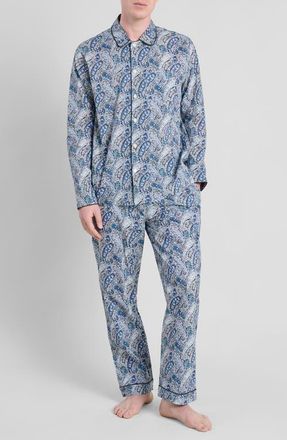 Sleepy Jones Henry Pajama Set in Liberty Fabric in Blue Liberty Bourton at Nordstrom, Size X-Large