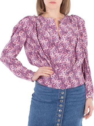 Isabel Marant Ladies Pink Zarga Chiffon Fabric Blouse