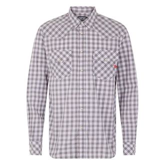 Diesel Casual Shirts, male, Gray, Size: M S-East Long CL Western Shirt