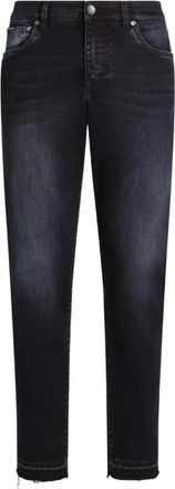 Dolce & Gabbana Blauwe Slim Fit Jeans met knoopsluiting - Heren - Slim Fit Jeans - Blauw - 4XL - Katoen - Jeans