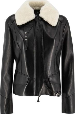 Ermanno Scervino Zachte Leren Jas voor Edgy Look - Dames - Leren en Su&egrave;de Jassen - Zwart - M - Jassen