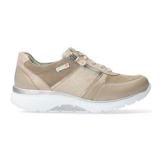 Mephisto Izae Sneaker voor Dames - Licht taupe - Dames - Sneakers - Beige - 35 EU - Leer - Schoenen