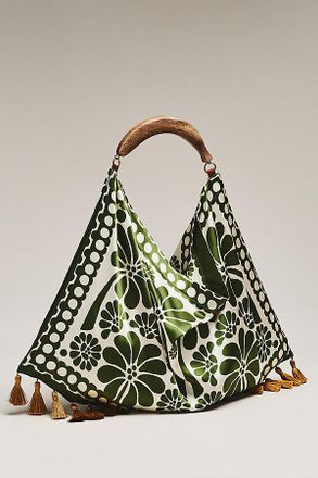 Farm Rio Scarf Fringed Jacquard Tote Bag