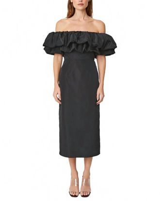 Rhode Resort Viola Off The Shoulder Midi Dress In Black