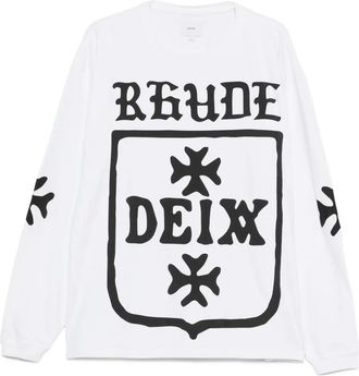 Rhude Felpa con logo e maniche lunghe - Bianco